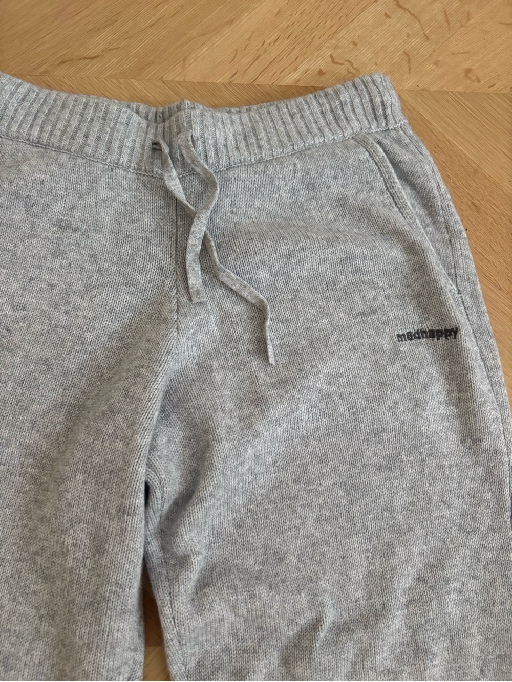 Madhappy Light Gray Knit Track Pants with Drawstring Medium